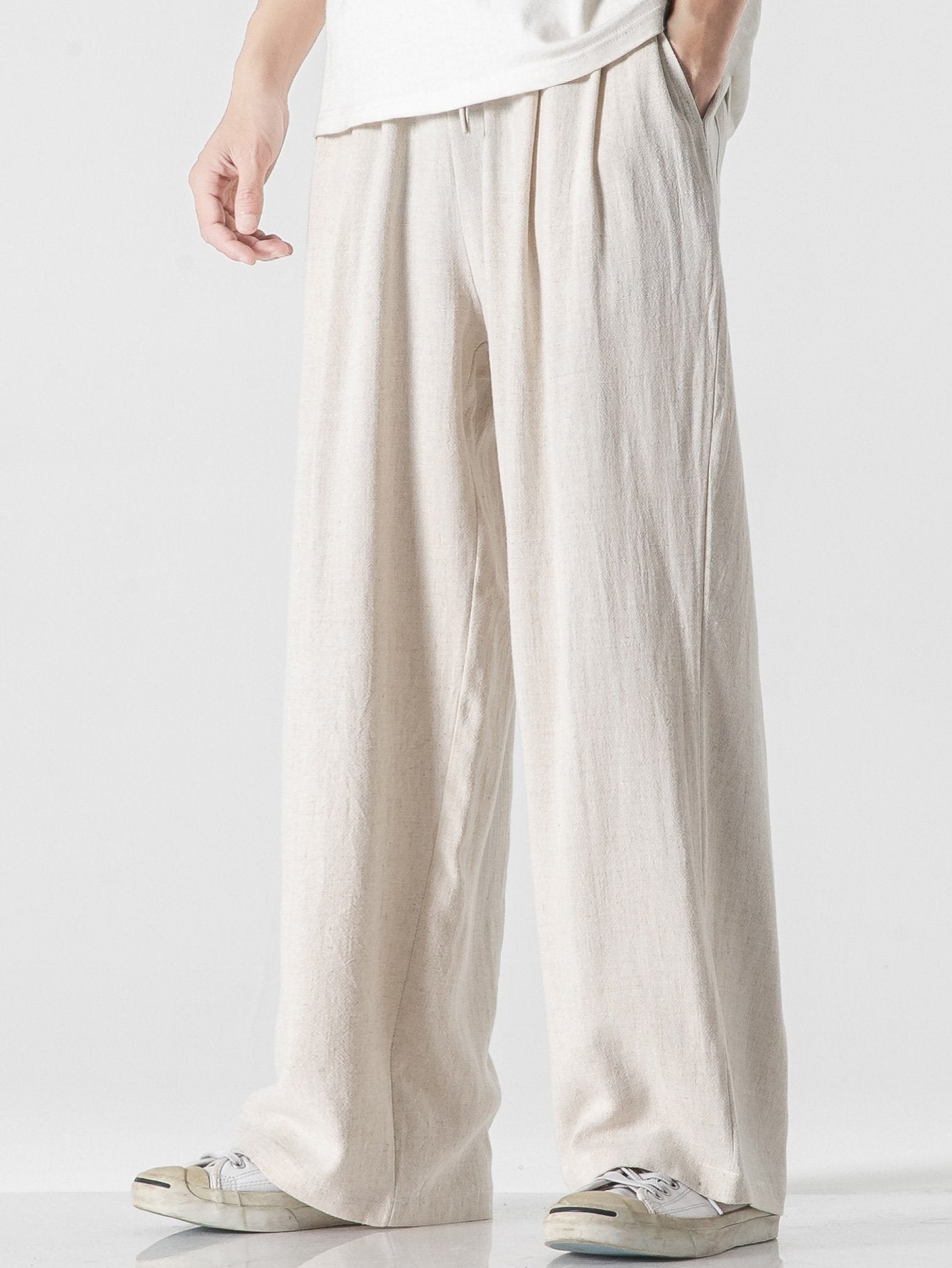 Linen & Cotton Blend | Relaxed Fit Wide Leg Pants for Effortless Comfort | Breathable Trousers for Warm Weather 0