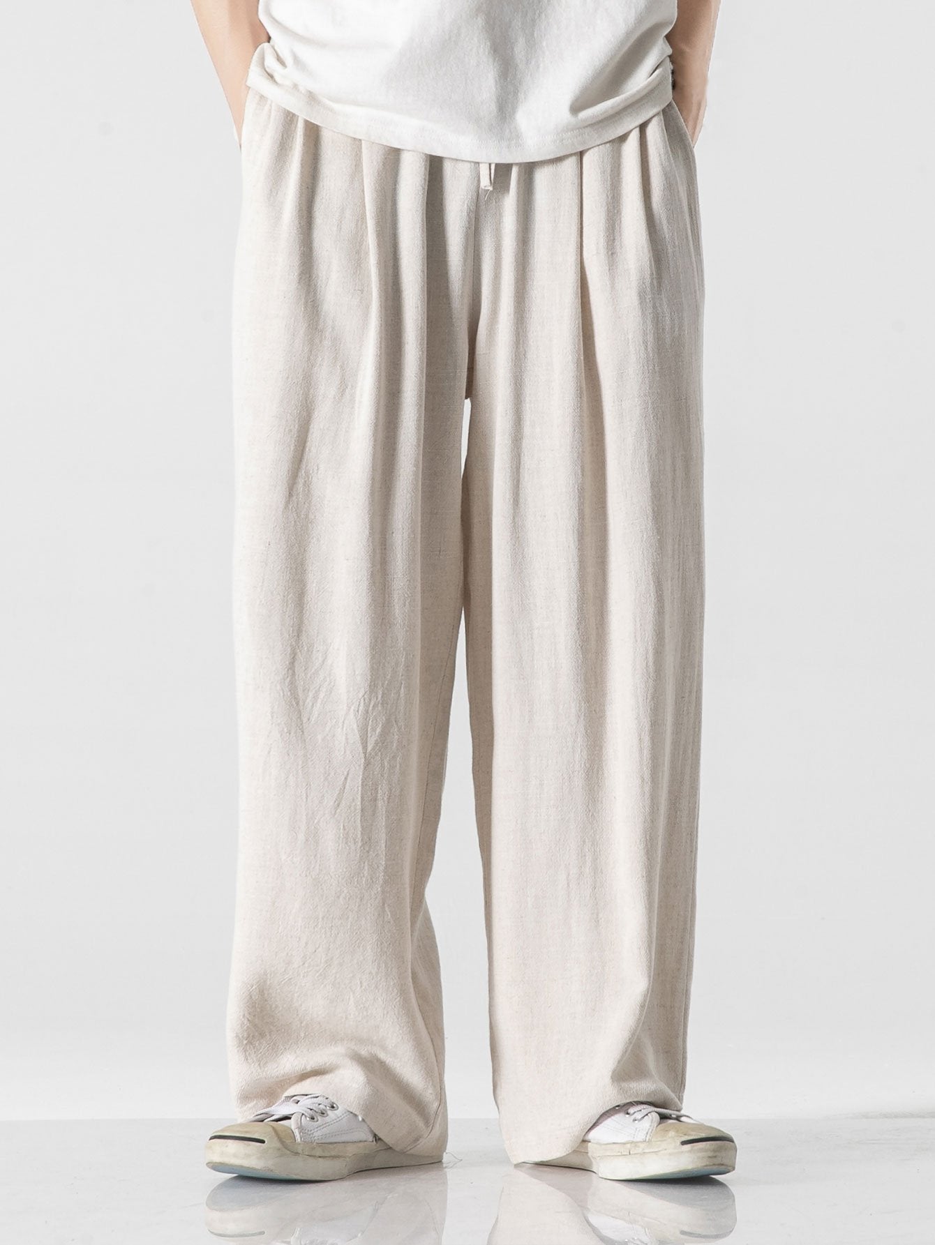 Linen & Cotton Blend | Relaxed Fit Wide Leg Pants for Effortless Comfort | Breathable Trousers for Warm Weather 1