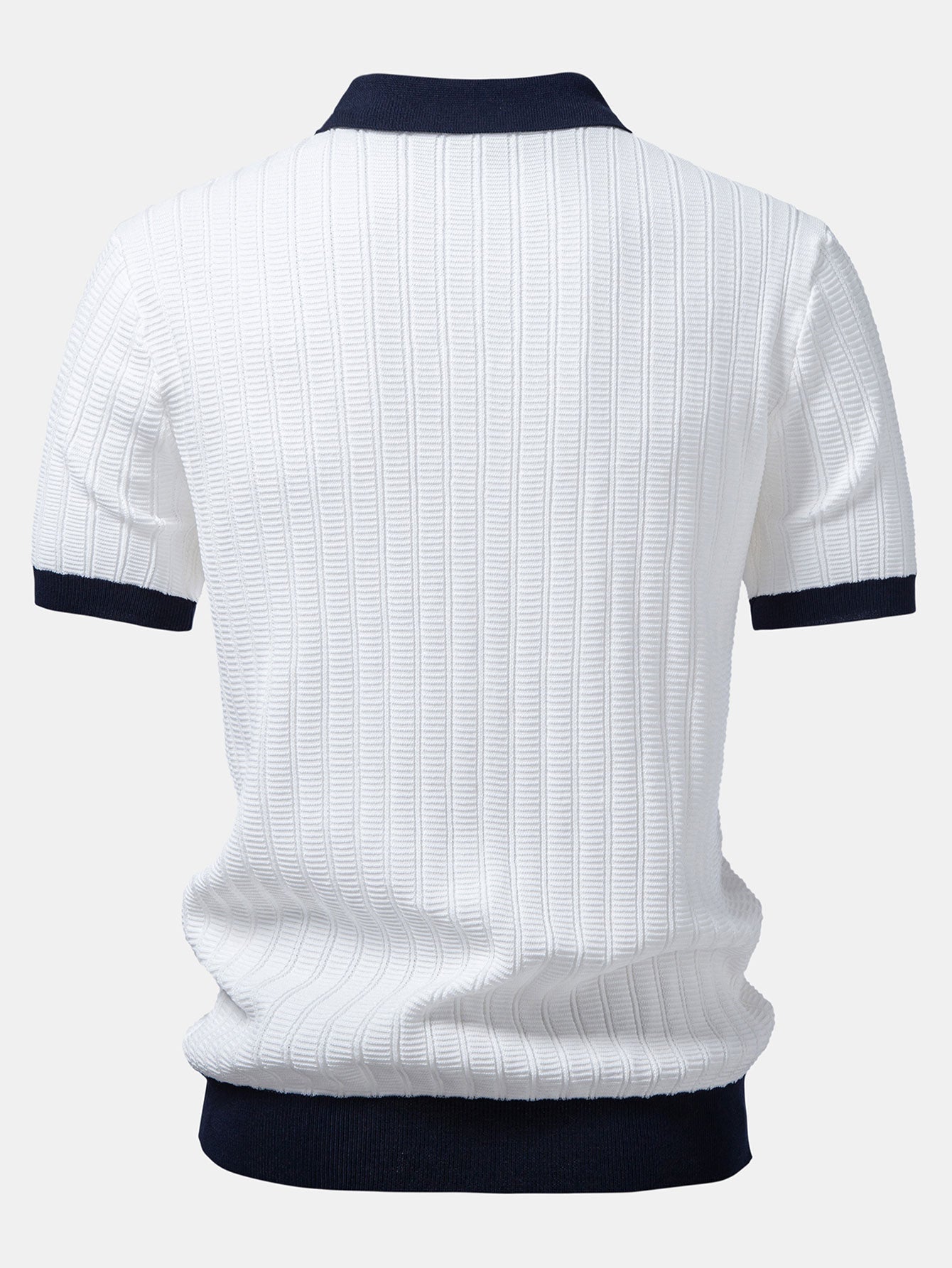 Modern Elegance | Contrast Textured Polo & Slim Fit Tapered Trousers Set | Soft, Breathable Fabric for All-Day Comfort 6