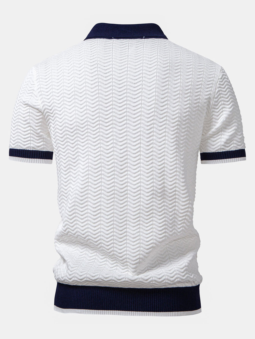 Modern Texture | Men's Polo Shirt with Geometric Knit Design | Stylish Casual Wear for Everyday Comfort 1