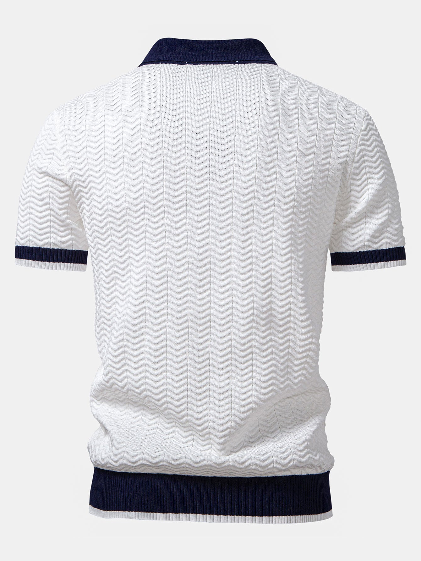 Modern Texture | Men's Polo Shirt with Geometric Knit Design | Stylish Casual Wear for Everyday Comfort 1