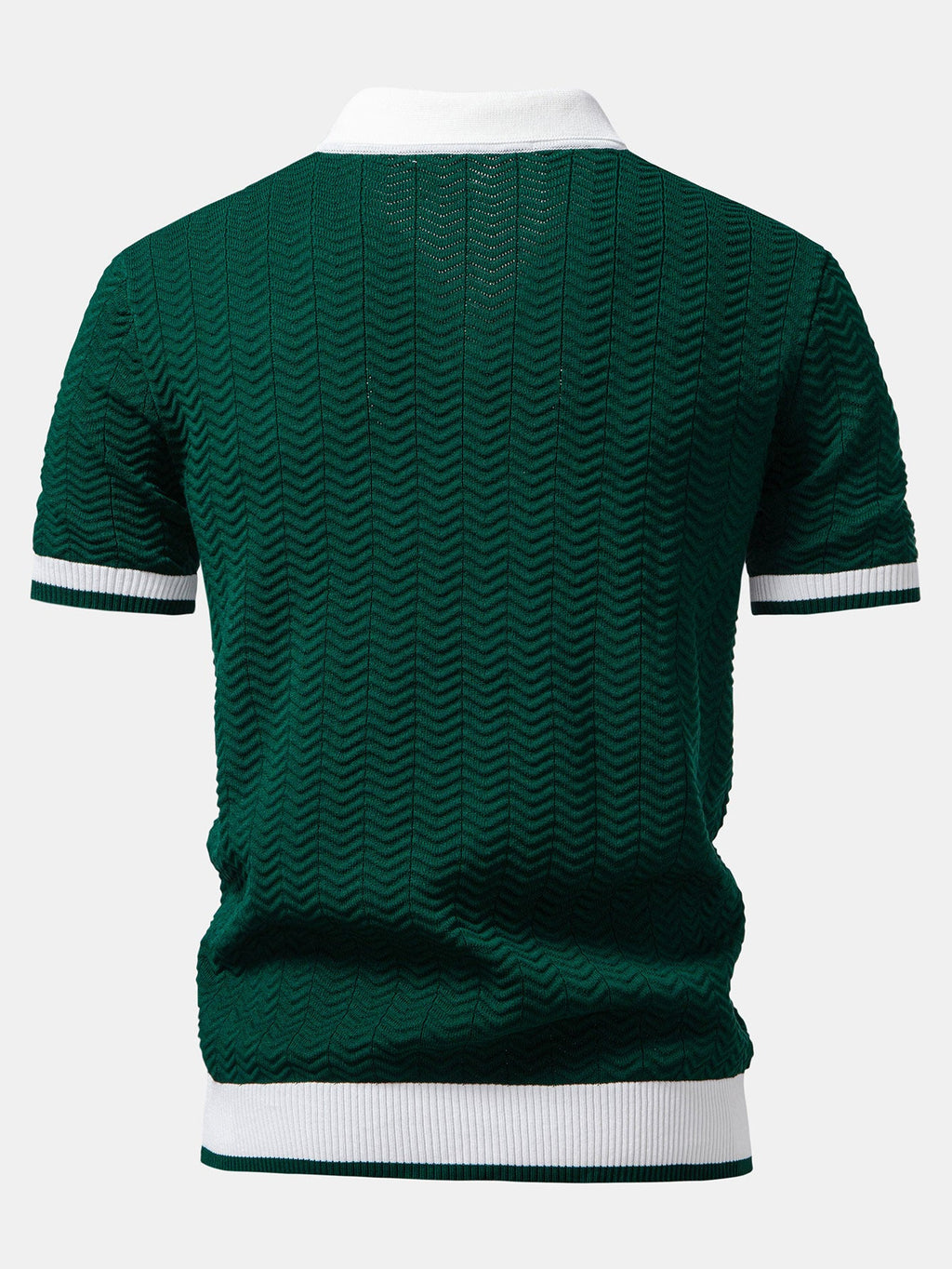 Modern Texture | Men's Polo Shirt with Geometric Knit Design | Stylish Casual Wear for Everyday Comfort 3
