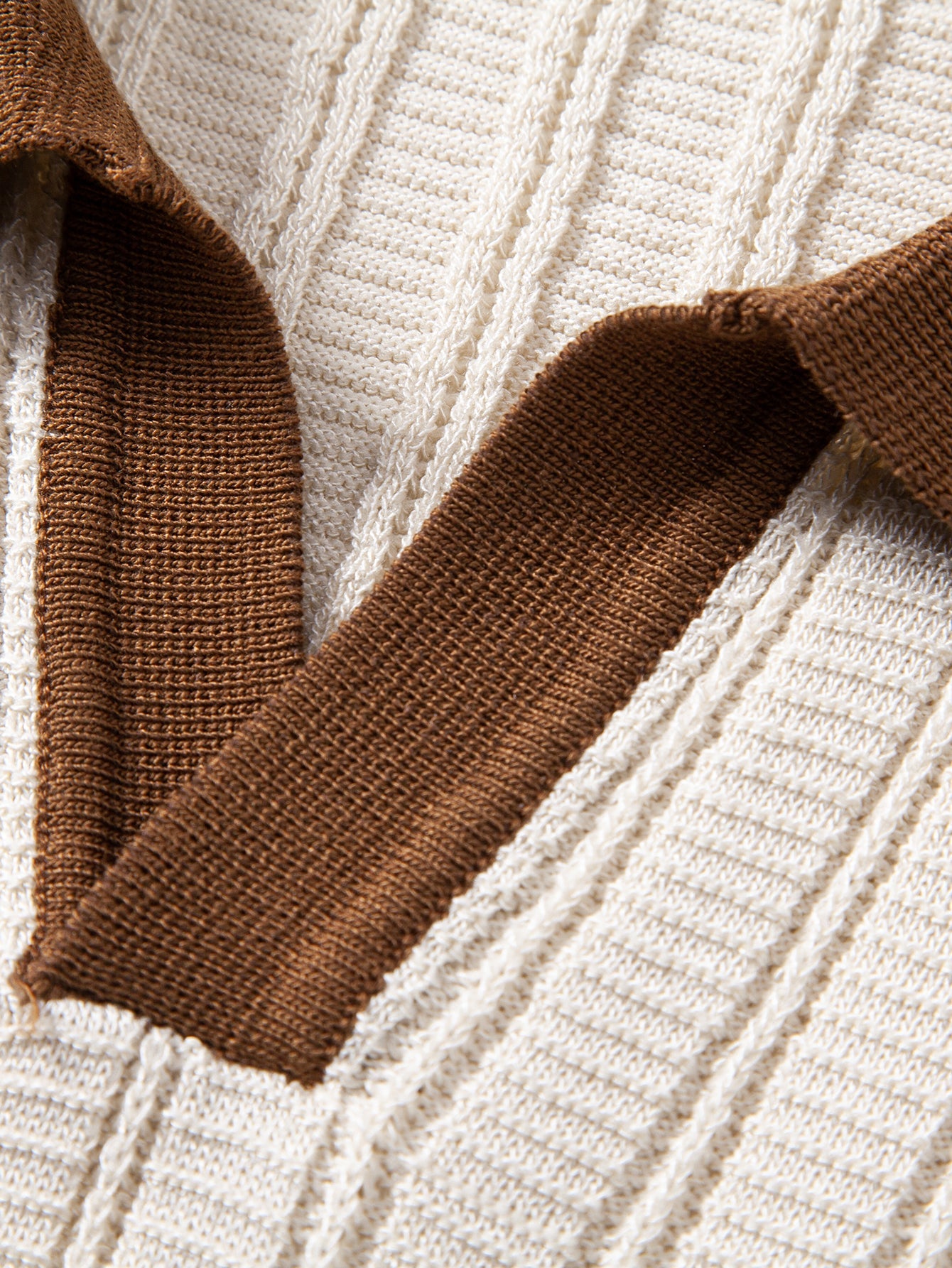 Smart Casual Set | Men's Outfit with Contrast Textured Polo & Slim Fit Trousers | Comfortable Style for Everyday Wear 8