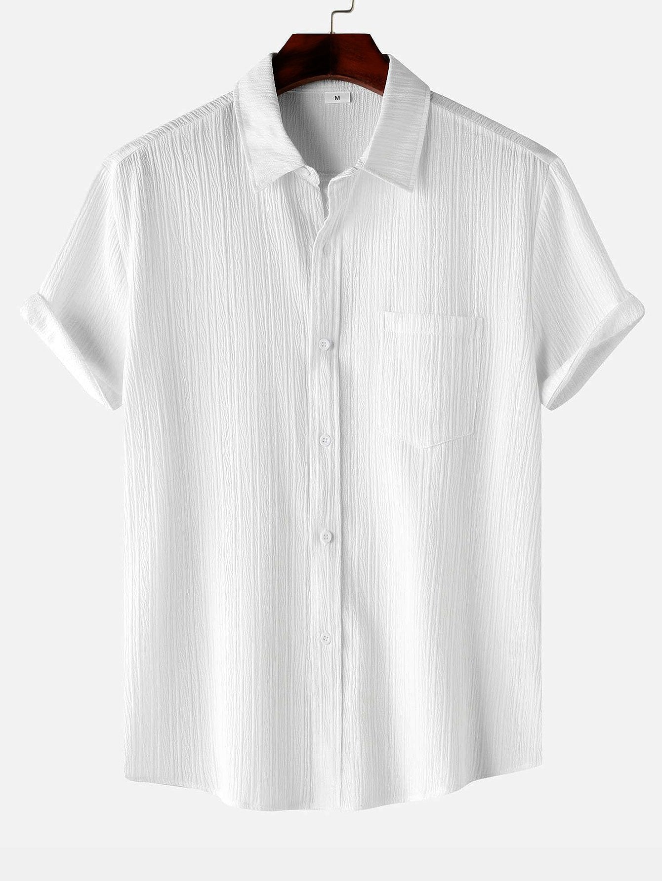Stylish Collection | Men's Short Sleeve Button Up Shirt with Textured Finish | Comfortable Fit for Casual or Formal Wear 1