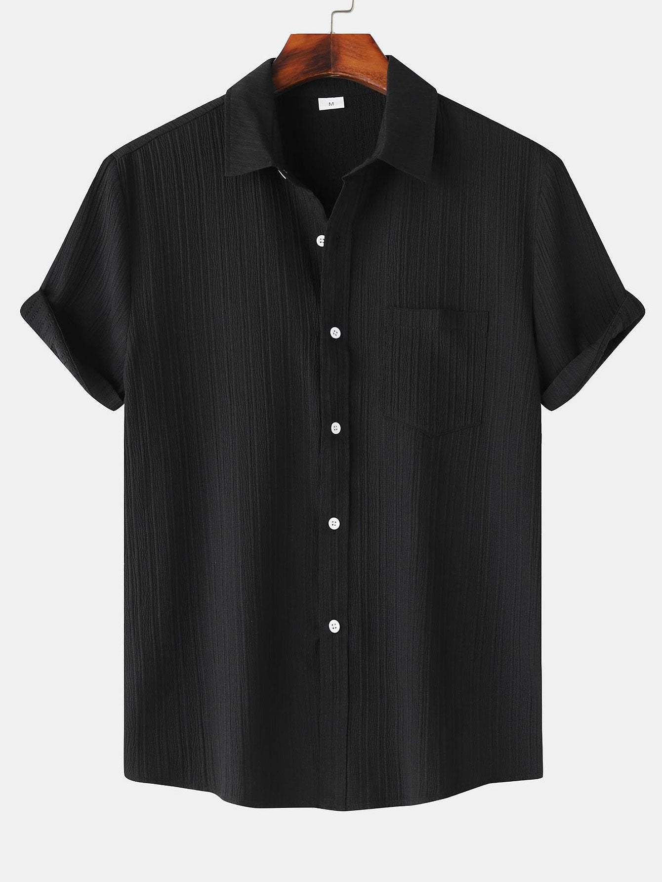 Stylish Collection | Men's Short Sleeve Button Up Shirt with Textured Finish | Comfortable Fit for Casual or Formal Wear 2