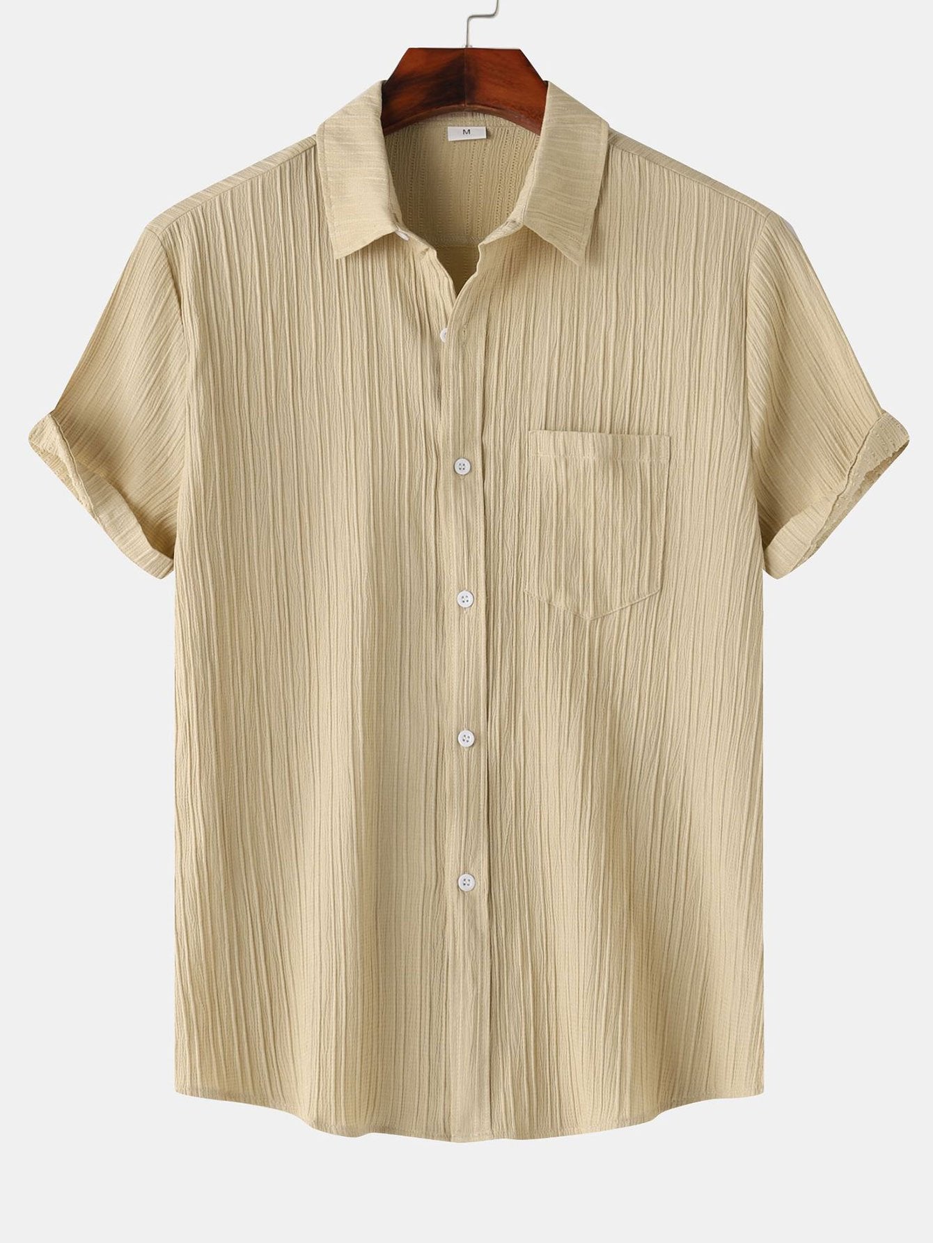 Stylish Collection | Men's Short Sleeve Button Up Shirt with Textured Finish | Comfortable Fit for Casual or Formal Wear 3