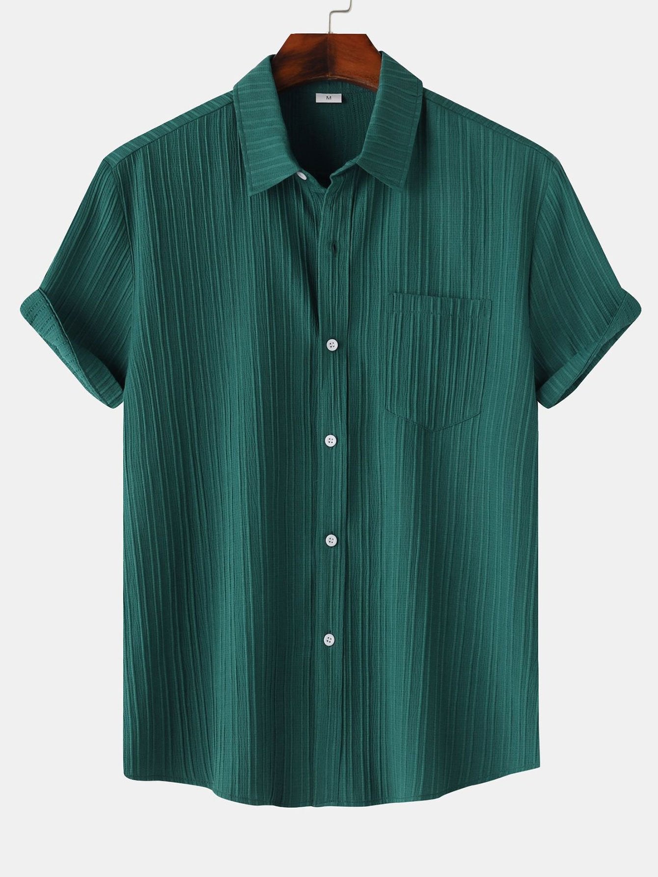 Stylish Collection | Men's Short Sleeve Button Up Shirt with Textured Finish | Comfortable Fit for Casual or Formal Wear 5