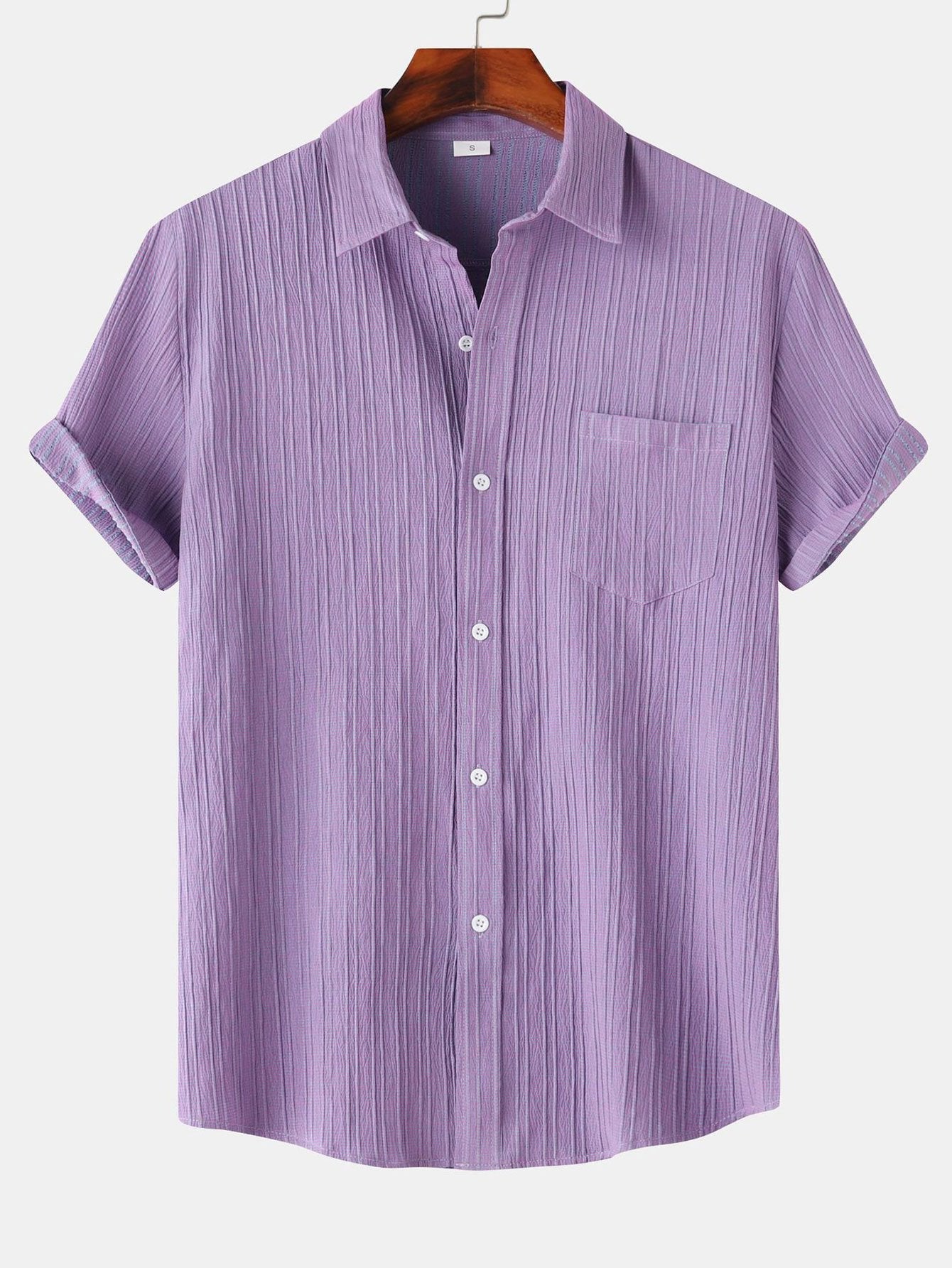 Stylish Collection | Men's Short Sleeve Button Up Shirt with Textured Finish | Comfortable Fit for Casual or Formal Wear 8