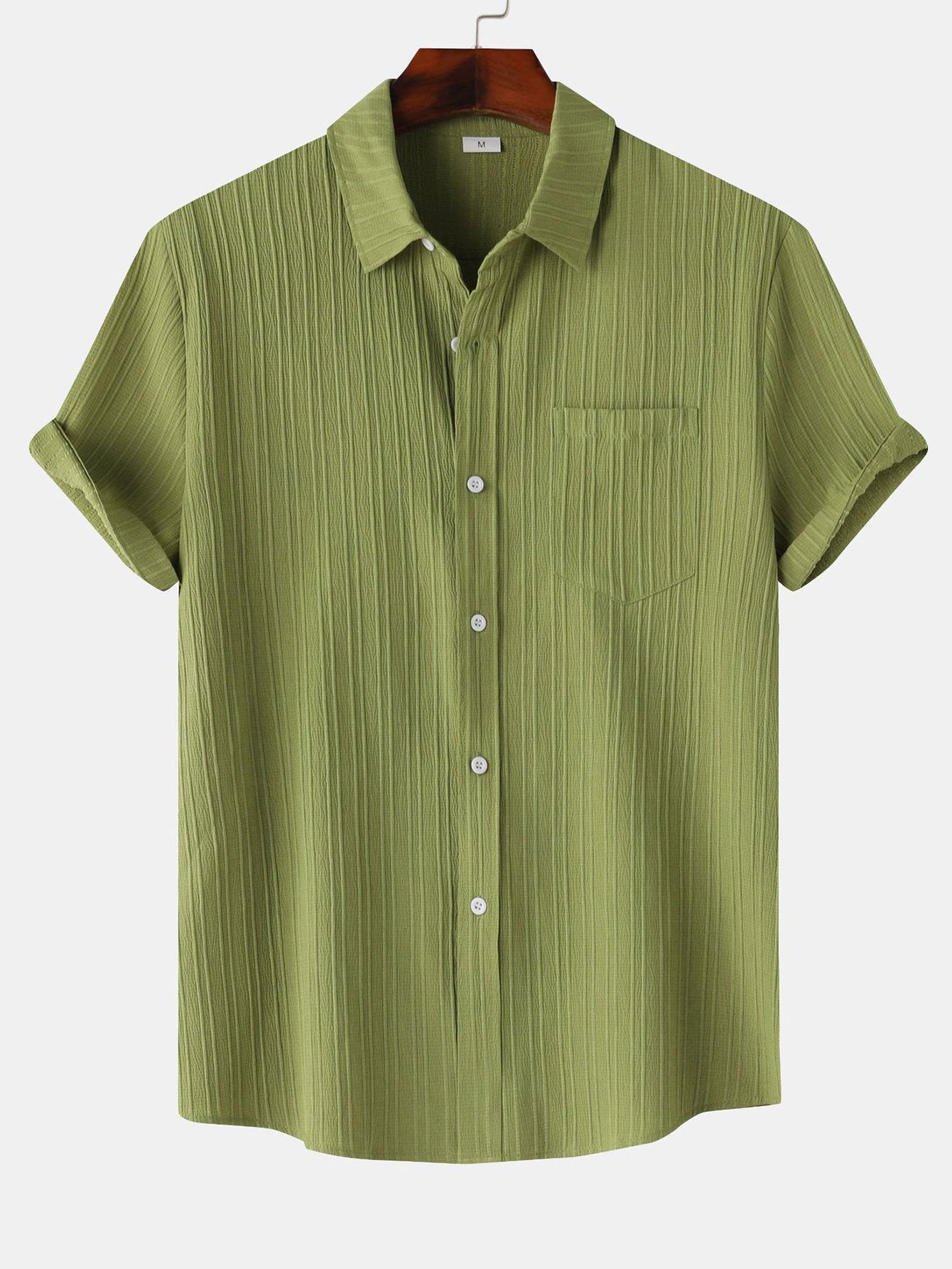 Stylish Collection | Men's Short Sleeve Button Up Shirt with Textured Finish | Comfortable Fit for Casual or Formal Wear 9