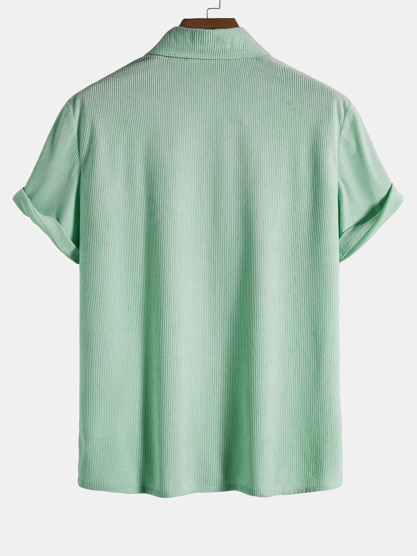 Stylish Corduroy Revere Shirt with Short Sleeves for Casual Comfort 3
