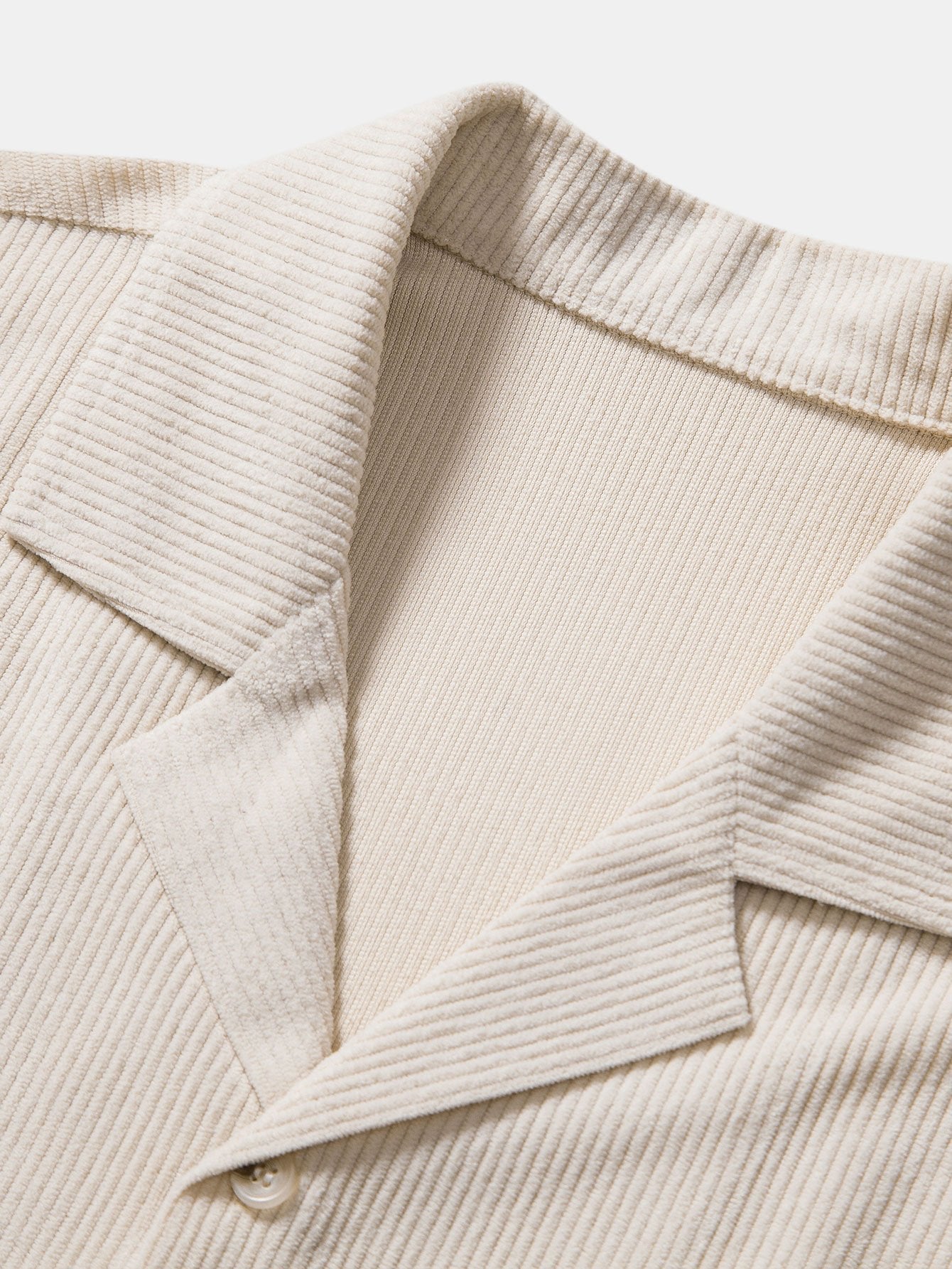 Stylish Corduroy Revere Shirt with Short Sleeves for Casual Comfort 6