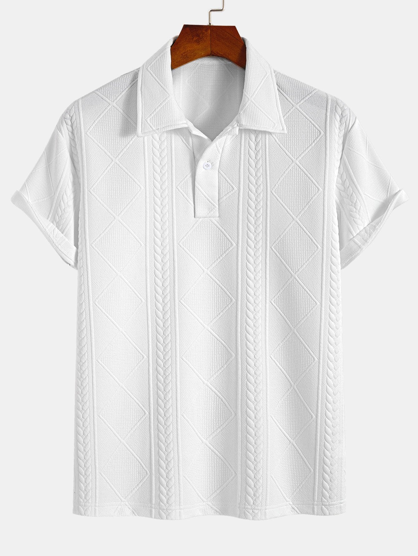 Stylish Geometric Polo Shirt for Men with Regular Fit | Comfortable Everyday Wear 0