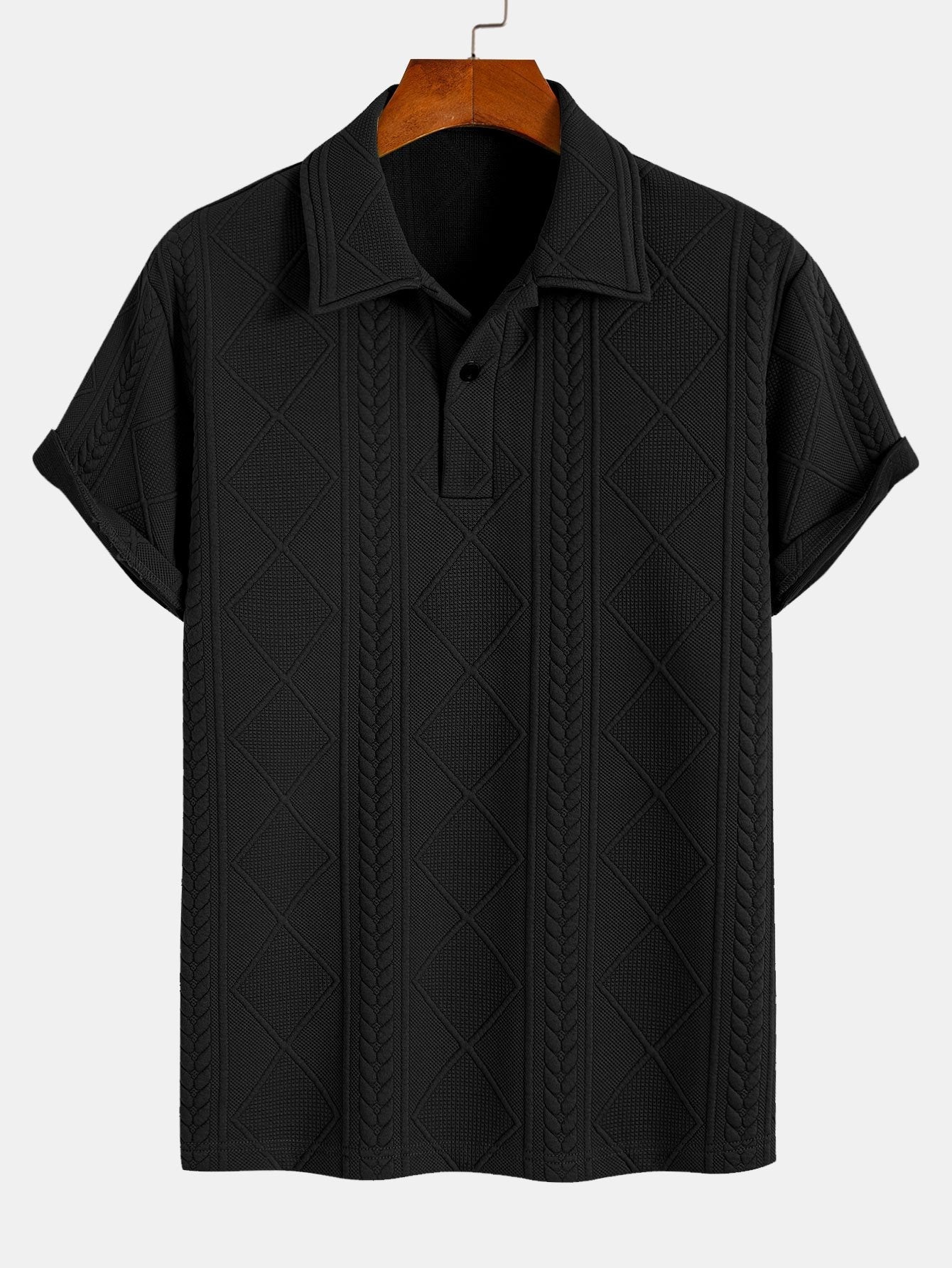 Stylish Geometric Polo Shirt for Men with Regular Fit | Comfortable Everyday Wear 2