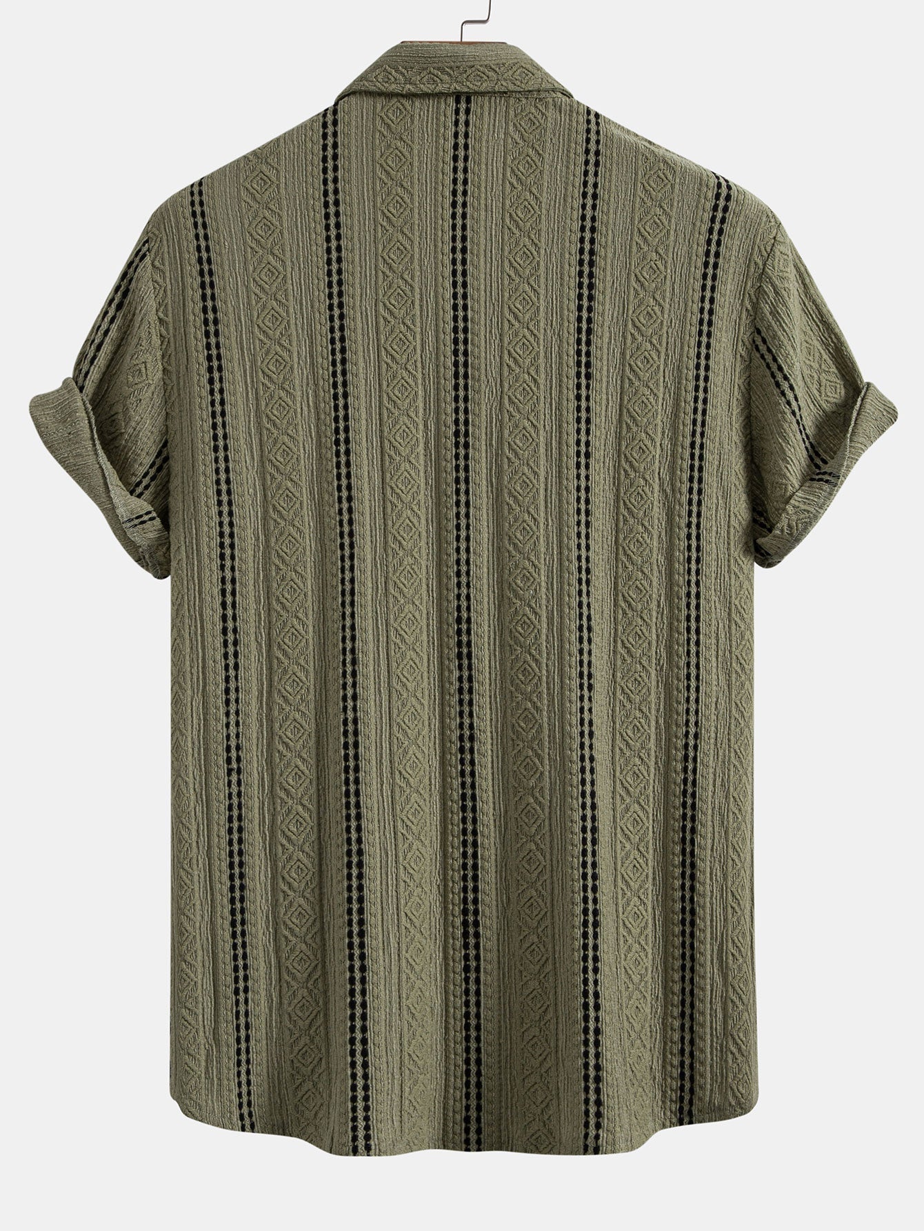 Summer Set | Geometric Striped Jacquard Shirt & Drawstring Shorts | Relaxed Fit for Effortless Style 4