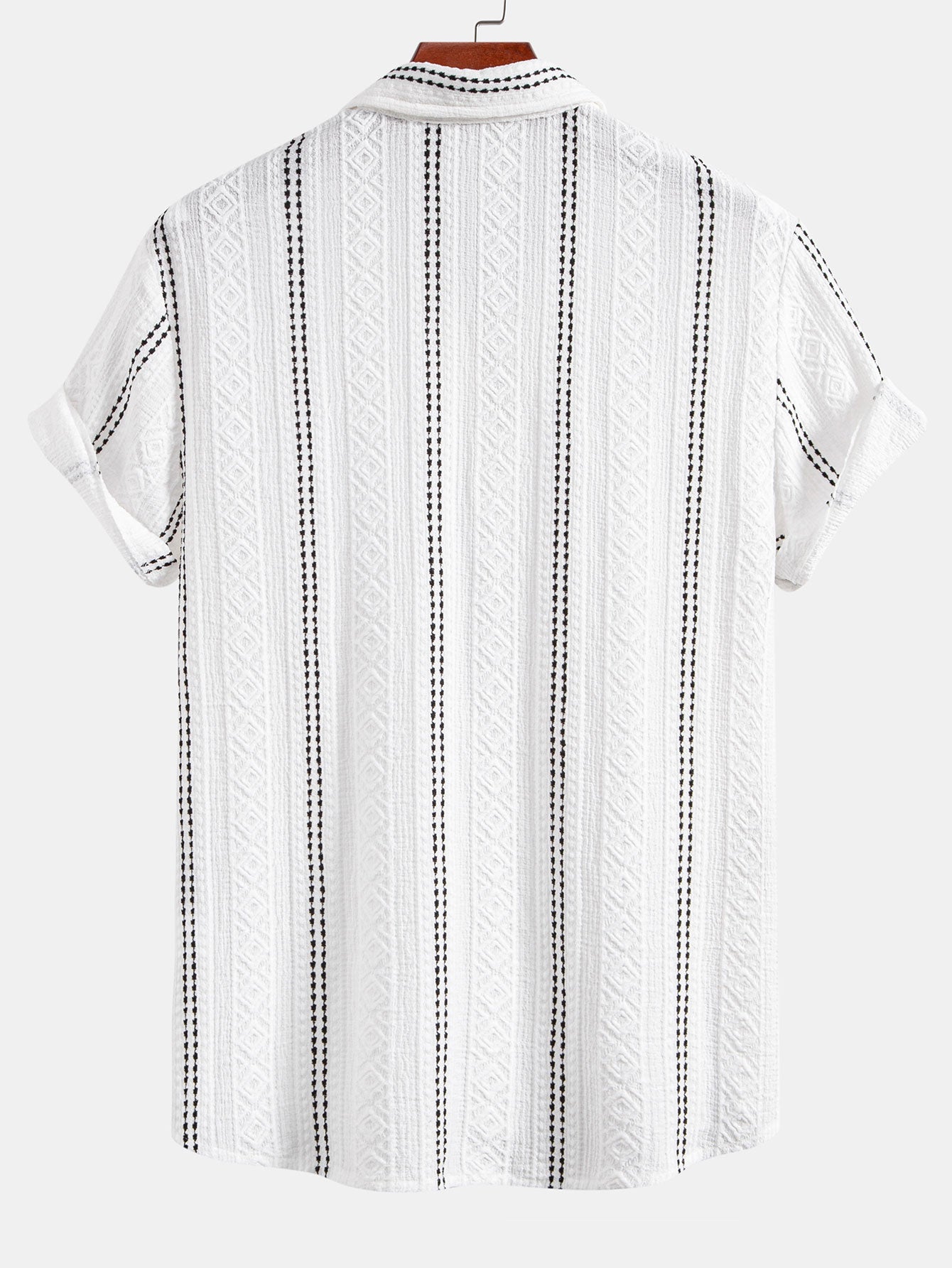 Summer Set | Geometric Striped Jacquard Shirt & Drawstring Shorts | Relaxed Fit for Effortless Style 6