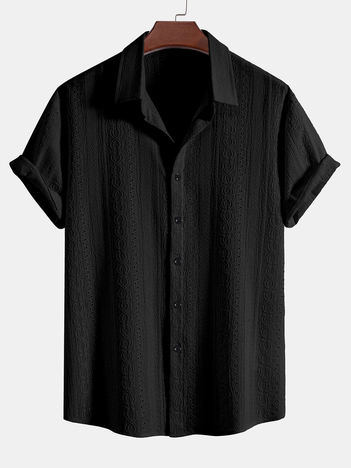 Textured Button Up Shirt for Men with Breathable Fabric | Casual Everyday Wear 1