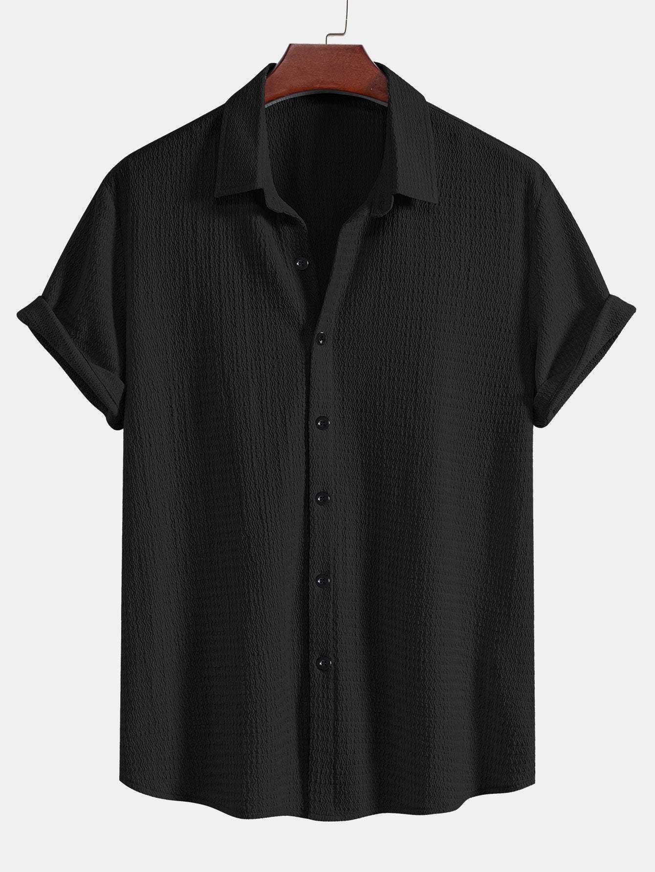 Textured Button Up Shirt for Men with Comfortable Fit | Everyday Wear 1