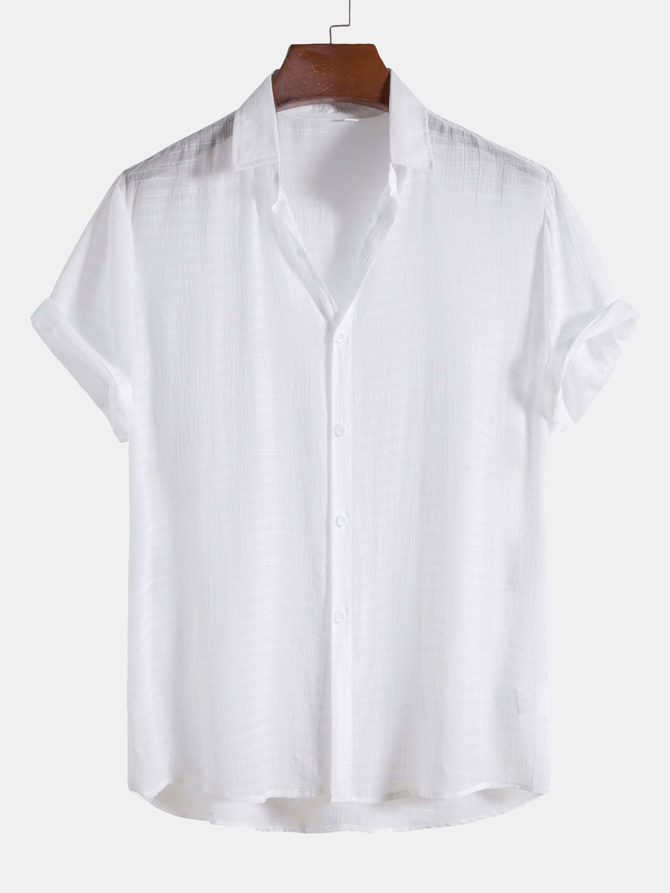 Textured Fabric | Men's Short Sleeve Button Up Shirt with Comfortable Fit | Casual Style for Everyday Wear 2