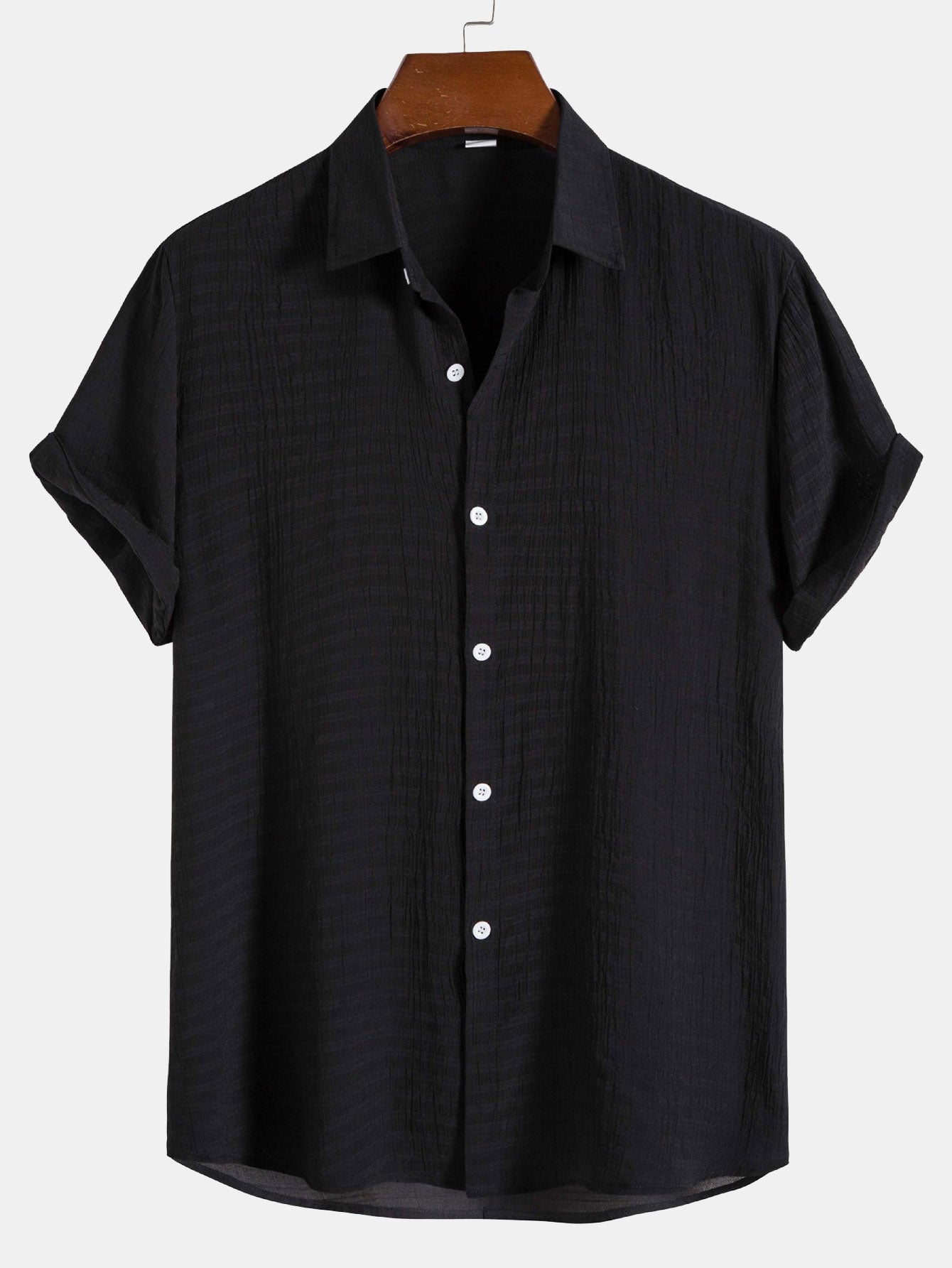 Textured Fabric | Men's Short Sleeve Button Up Shirt with Comfortable Fit | Casual Style for Everyday Wear 3