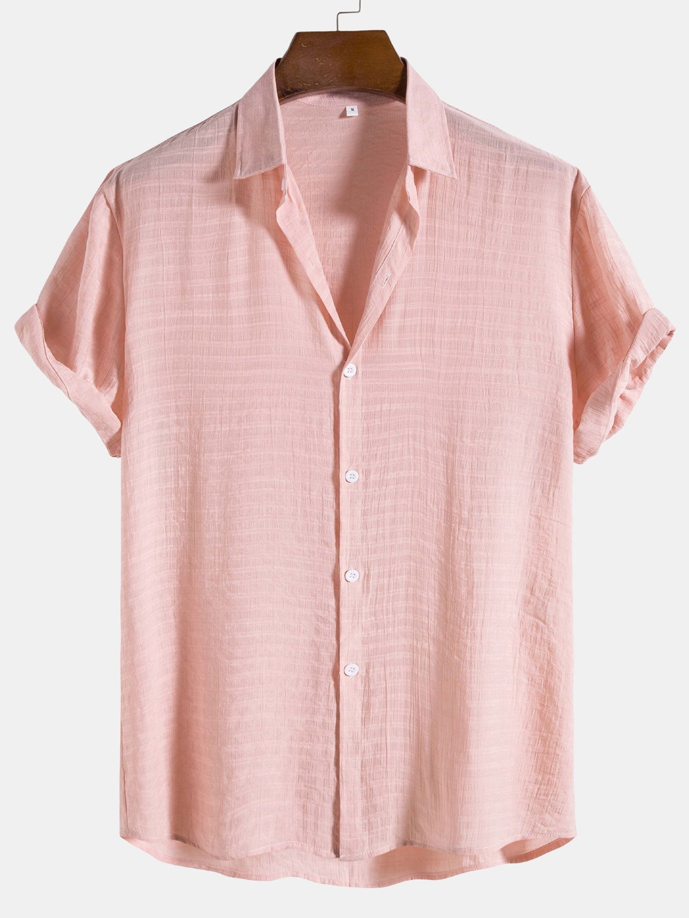 Textured Fabric | Men's Short Sleeve Button Up Shirt with Comfortable Fit | Casual Style for Everyday Wear 7