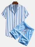 Vibrant Collection | Men's Matching Shirt and Shorts Set with Unique Pattern Design | Comfortable Summer Outfit for Beach Fun 0