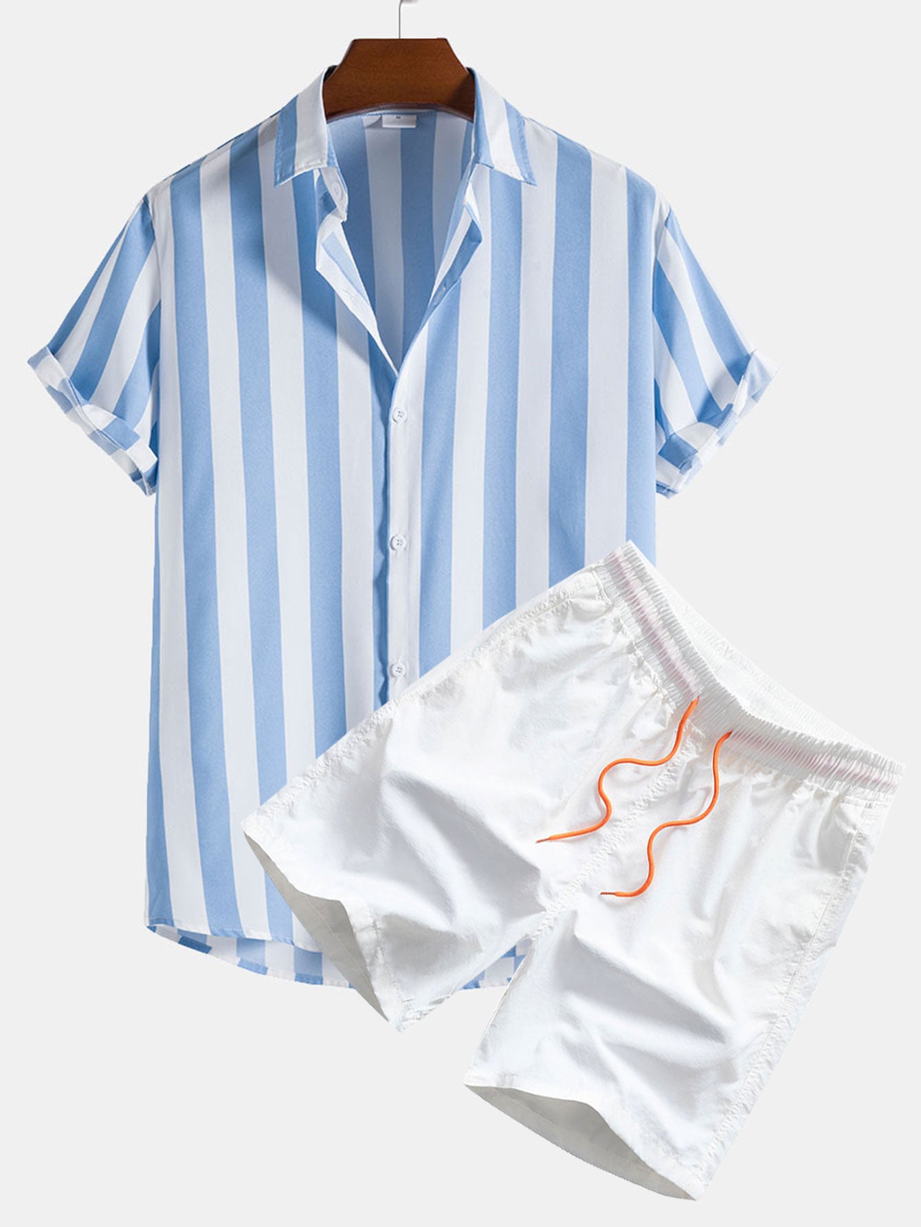 Vibrant Collection | Men's Matching Shirt and Shorts Set with Unique Pattern Design | Comfortable Summer Outfit for Beach Fun 1