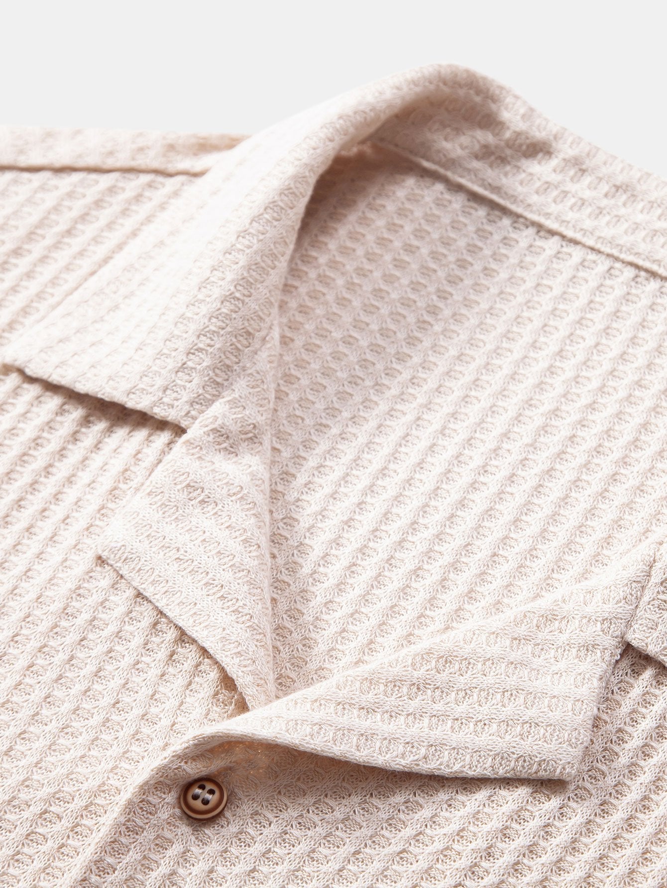 Waffle Knit Cuban Shirt for Men with Short Sleeves | Comfortable Fit for Casual Wear 4