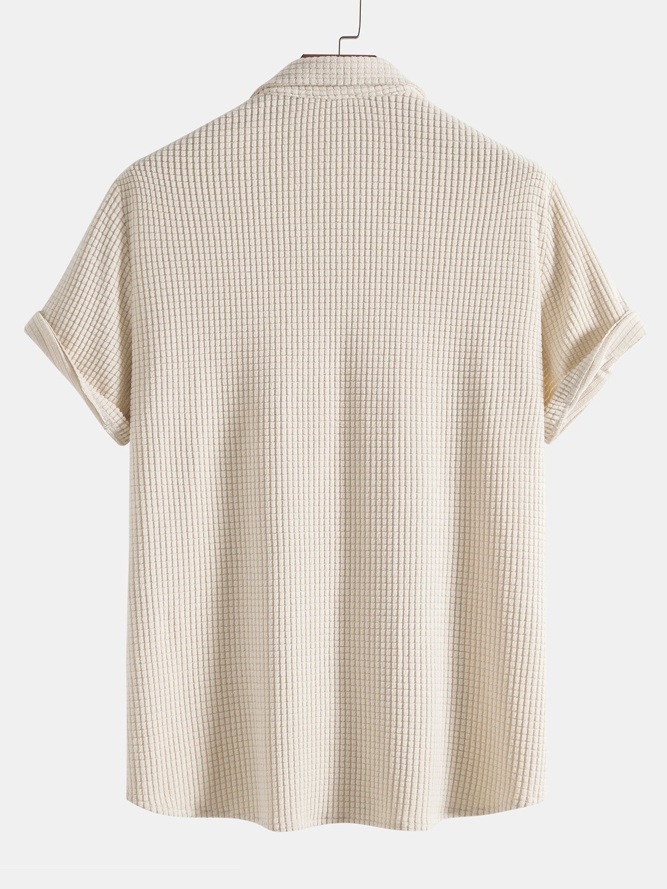 Waffle Shirt & Shorts Set for Men with Unique Pattern Design | Stylish Comfort for Casual Outings 4